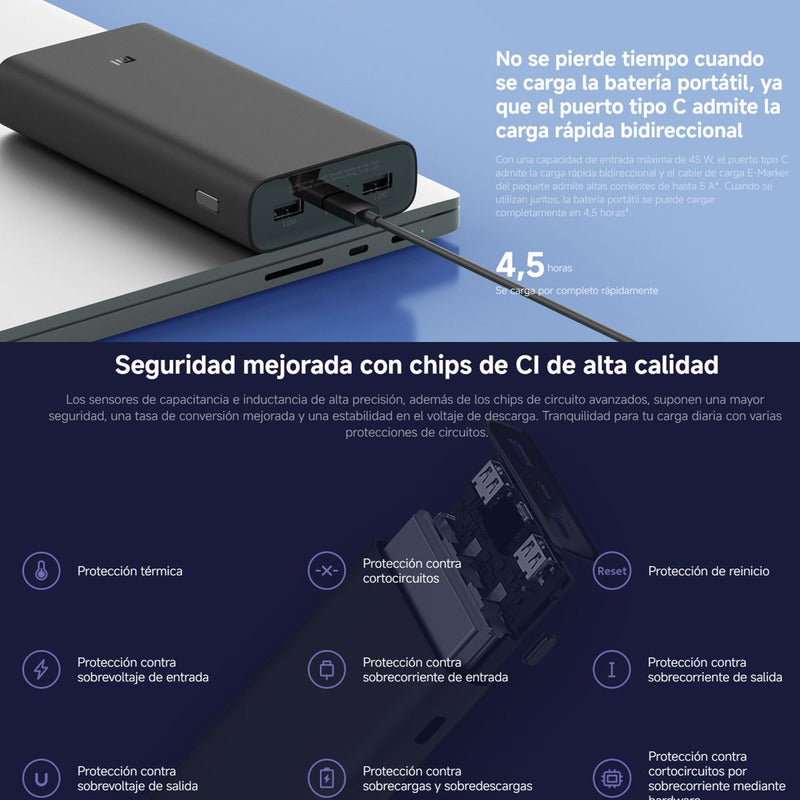 Xiaomi Mi 50w Power Bank 20000mah, Carga Portátiles / Usb-c