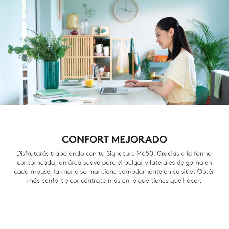 Mouse Inalámbrico / Bluetooth Logitech Signature M650, Pnk