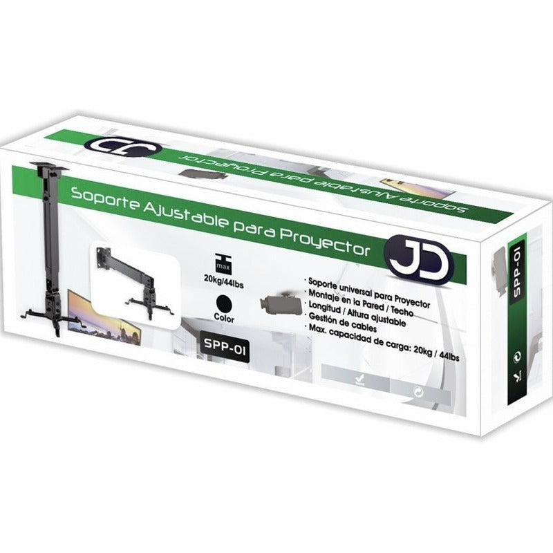 Soporte Universal de Pared y Techo para Proyector/Video Beam TechGo SPP-01, Negro