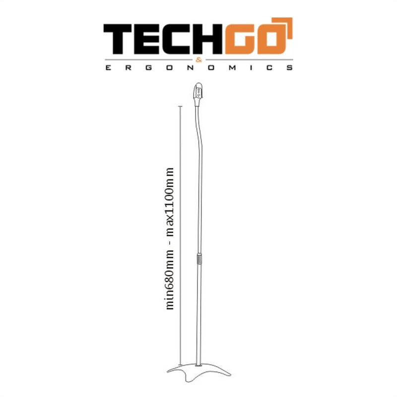 Kit 2 Soportes de Piso Universales para Altavoces TechGo SPS-51, Diseño Metálico Ajustable en Altura