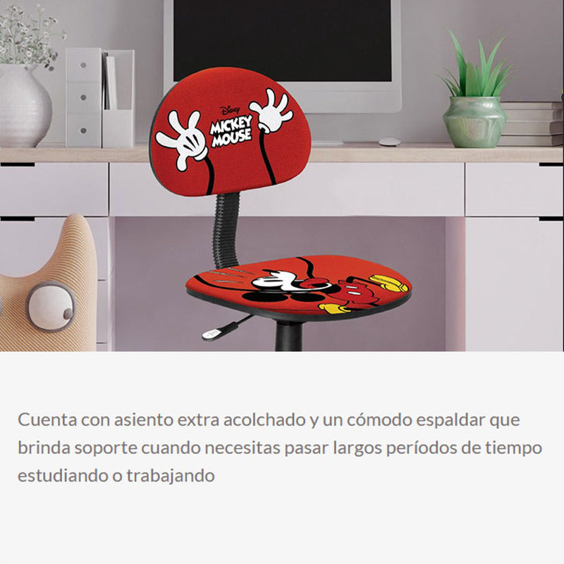 Silla De Estudio Xtech XTF-DC001MK, Edición Mickey Mouse, Ajustable y Giratoria