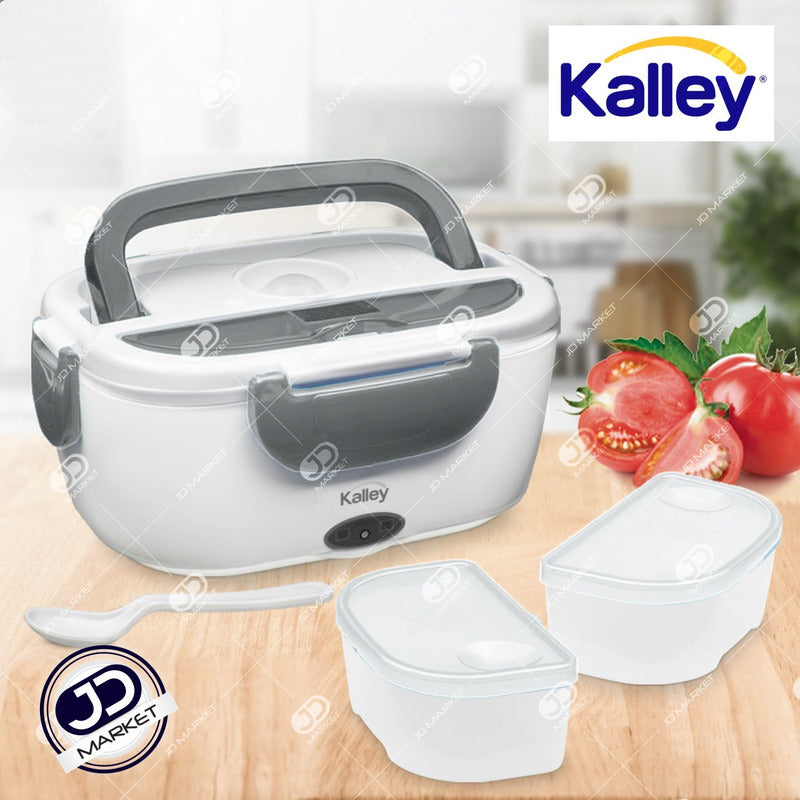 Lonchera Eléctrica Kalley Porta Comida 1.1lt, Garantía 1 Año Blanco/gris