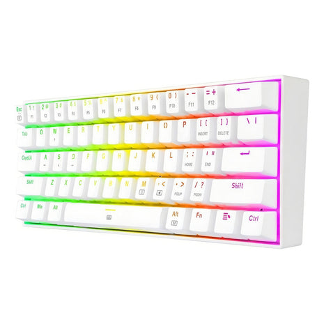 Teclado Mecánico Gamer Redragon 60% Dragonborn K630w-rgb Color Del Teclado Blanco Idioma Inglés Us