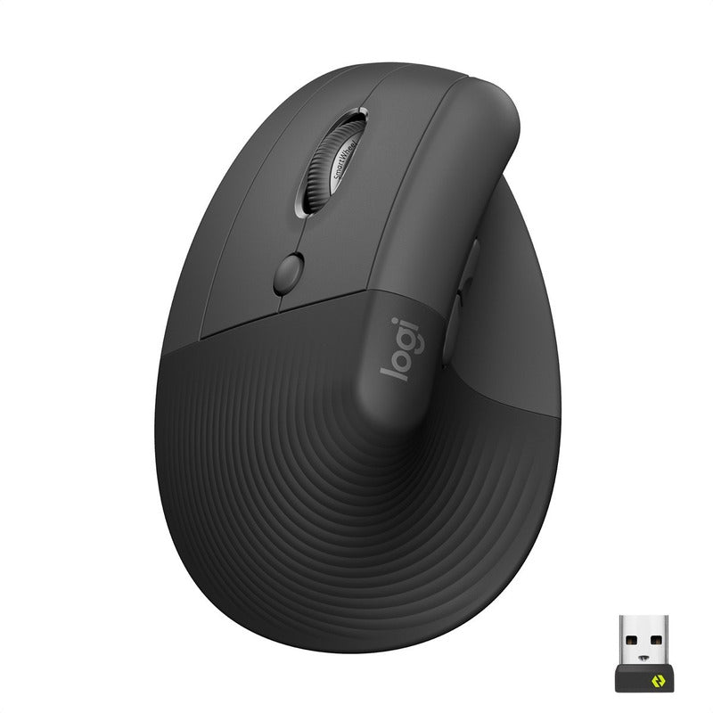 Mouse Ergonómico Vertical Logitech Lift Left, Inalámbrico para Manos Pequeñas y Medianas, Zurdo