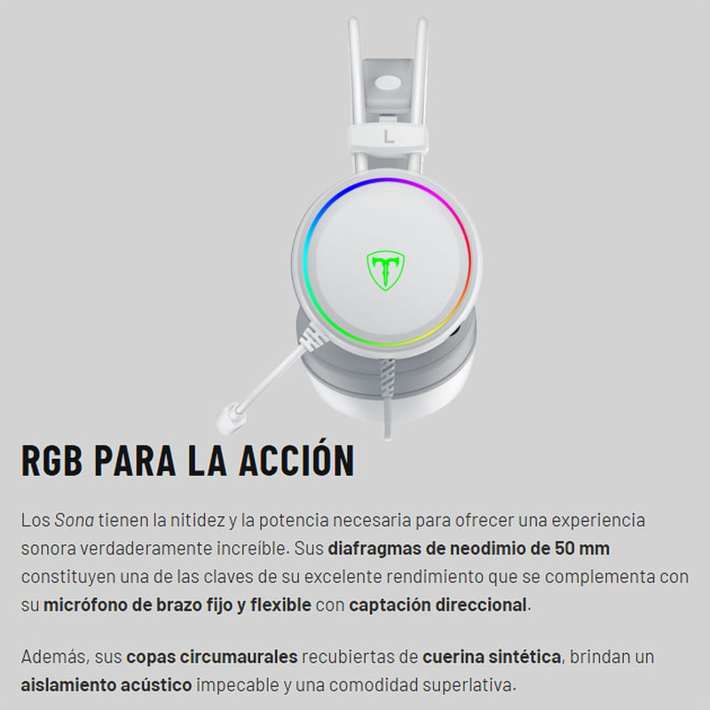 Diadema Gamer Usb T-dagger T-rgh304w Sona, Rgb / 7.1 Virtual
