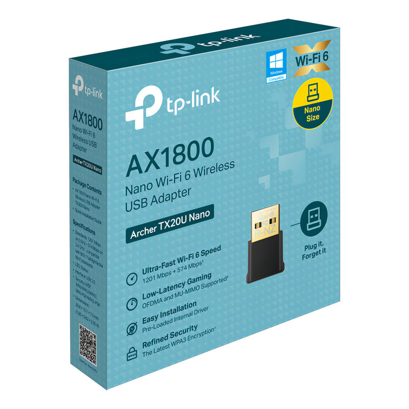 Adaptador Usb Tp-link Tx20u Nano Inalámbrico Ax1800 Wifi