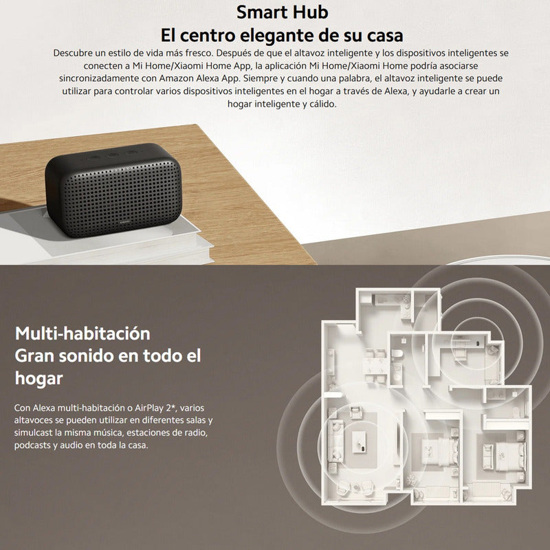 Parlante Inteligente Bluetooth Xiaomi Smart Speaker Lite Wi-Fi Alexa Built-in AirPlay 2 Hub Smart Home