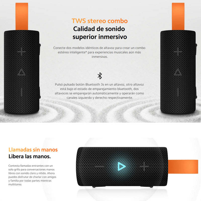 Xiaomi Sound Pocket, Parlante Inalámbrico Portátil Ip67 Tws Negro