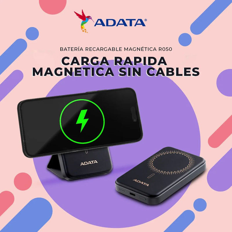 Power Bank 5000mah Adata R050 / Carga Inalámbrica Magnética