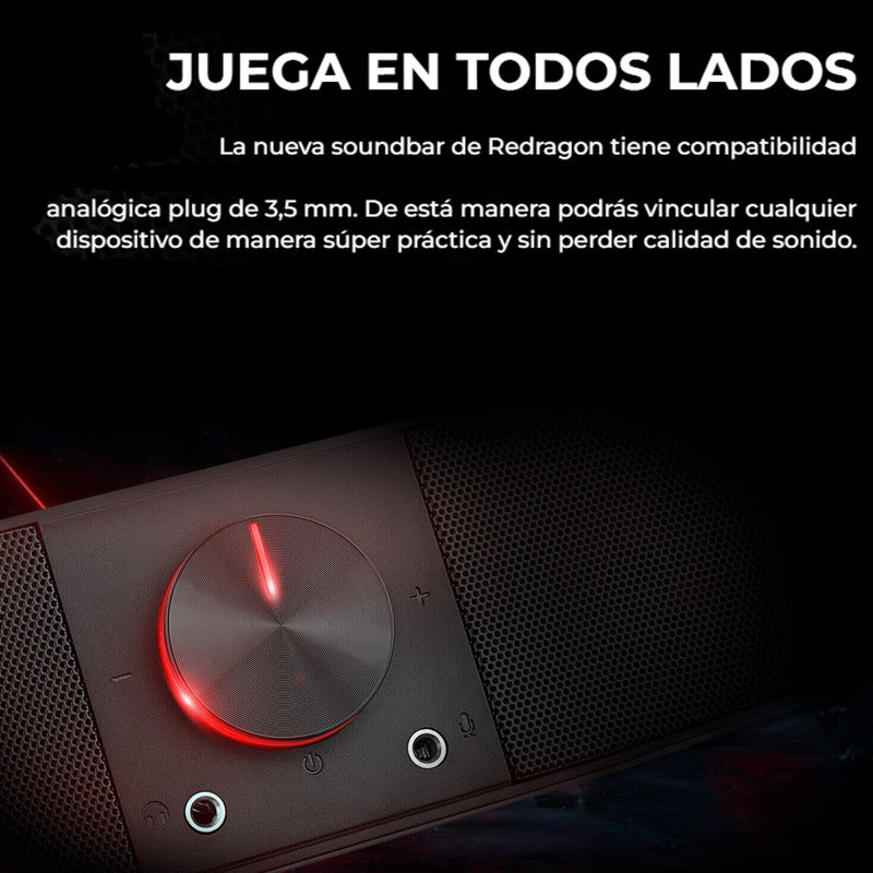 Barra de Sonido Gamer Redragon GS570 Darknets RGB, Bluetooth y 3.5mm