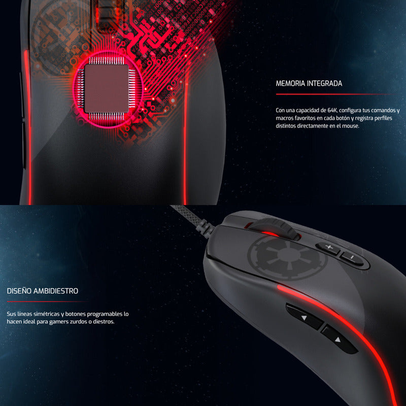 Combo Gamer Mouse + Diadema Primus Ed. Star Wars Darth Vader