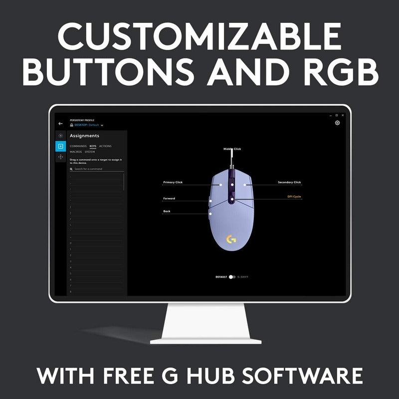 Mouse Gamer Logitech G203 Lightsync Rgb / 8000dpi - Lila