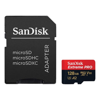 Memoria Micro SD 128GB SanDisk Extreme PRO 200MB/s A2 V30 U3 4K UHD GoPro Drone + Adaptador SD