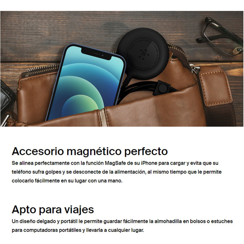 Cargador Inalámbrico Magsafe 7.5w Belkin + Cargador 20w