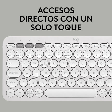 Combo Logitech Bluetooth: Teclado K380s + Mouse M350s, Blanco