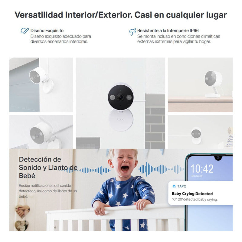 Cámara De Seguridad Wifi Tp-link Tapo C120, 2k Qhd, Ai Audio
