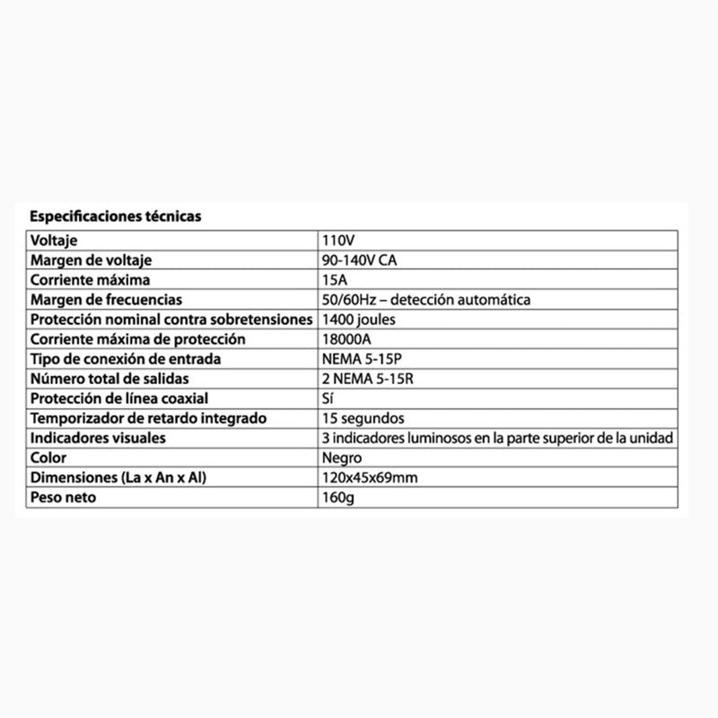 Protector De Voltaje 110/120v Forza Fvp-0200v Zion 2k30