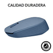 Mouse Inalámbrico Logitech M170 Receptor USB 2.4GHz Batería 12 Meses Diseño Portátil Ambidiestro - Gris Azulado
