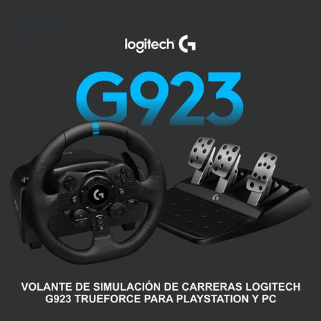 Volante De Carreras Logitech G923 Trueforce, Pc / Ps5 | Ps4 Negro