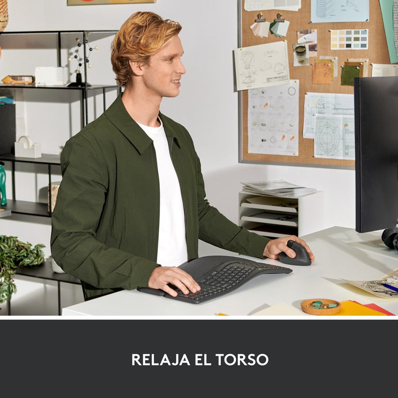 Mouse Ergonómico Vertical Logitech Lift Left, Inalámbrico para Manos Pequeñas y Medianas, Zurdo