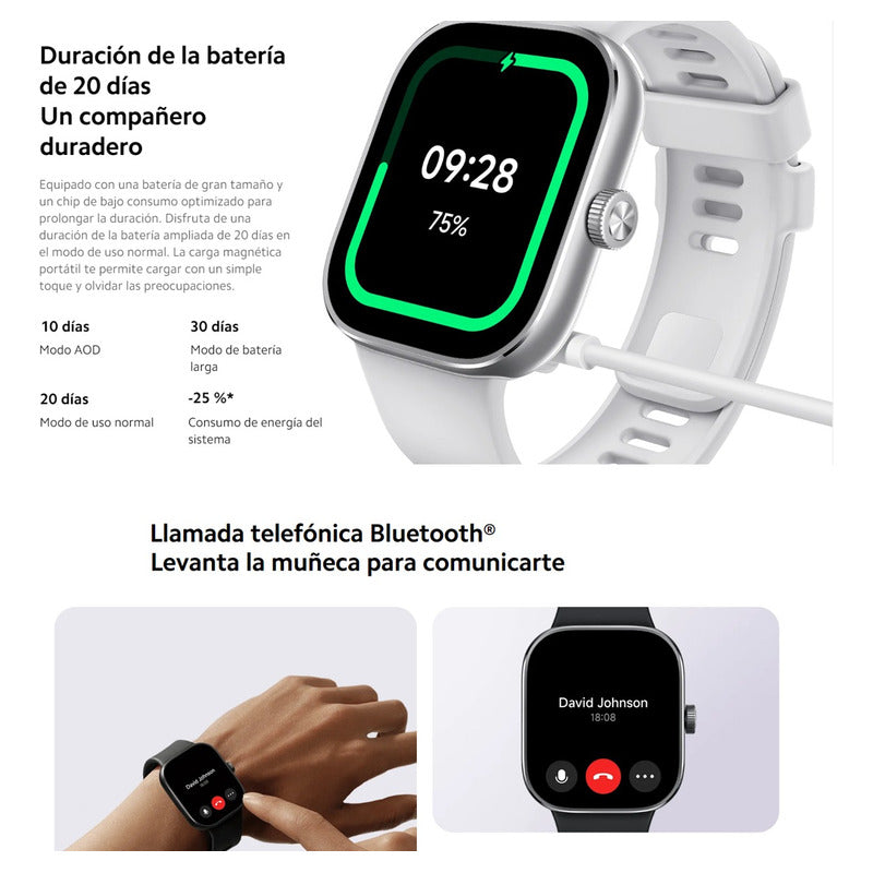 Reloj Inteligente Smartwatch Xiaomi Redmi Watch 4 con Llamadas Bluetooth, Gris