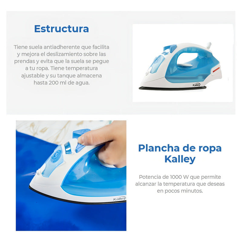 Plancha A Vapor Kalley K-pb100aa Color Azul