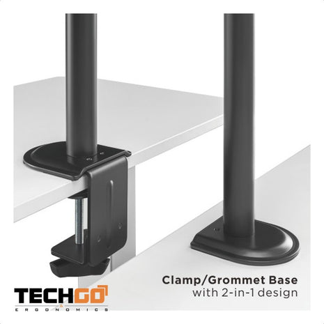 Soporte Doble de Escritorio TechGo SPM-1104 para Monitores de 17" a 32"