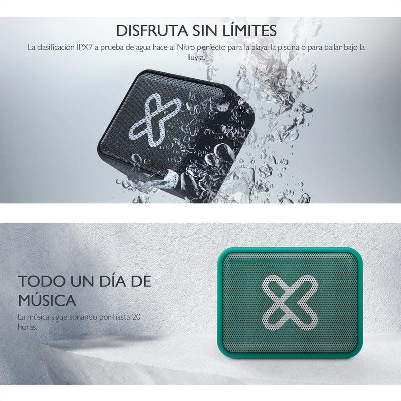 Parlante Bt Portátil Impermeable Klip Xtreme Kbs-025bg Nitro