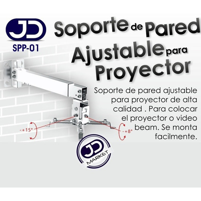Soporte Universal de Pared y Techo para Proyector/Video Beam TechGo SPP-01, Blanco