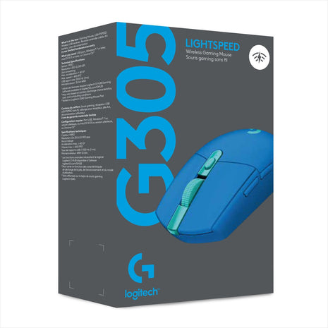 Mouse Gamer Inalámbrico Logitech G305 LIGHTSPEED Sensor HERO 12000 DPI 6 Botones Programables - Azul