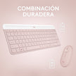 Combo Inalámbrico Slim: Teclado Y Mouse Logitech Mk470, Rosa Rosa Claro Rosa Claro