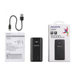 Power Bank 10000mah Multi Carga Rápida Usb-c Adata P10000qcd Negro