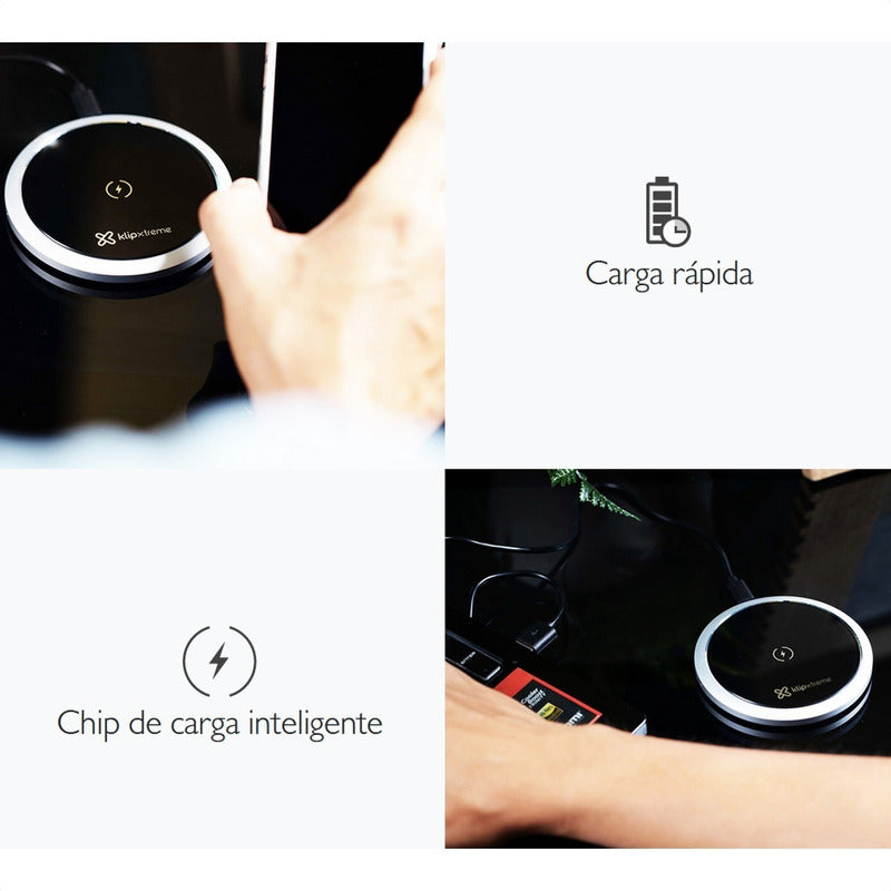 Cargador Inalámbrico Qi Klip Xtreme Halo Kma-850