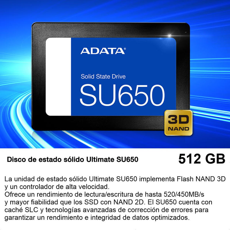 Disco Estado Solido Interno Ssd 512gb Adata Ultimate Su650