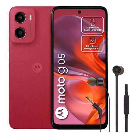 Celular Motorola Moto G05 128gb/4gb Rojo+ Audífonos Tune 110
