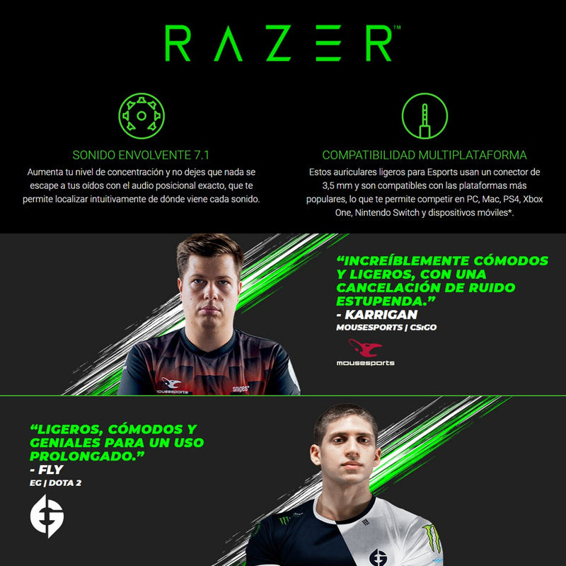 Audífonos Diadema Gamer Razer Blackshark V2 X Sonido 7.1 Blk