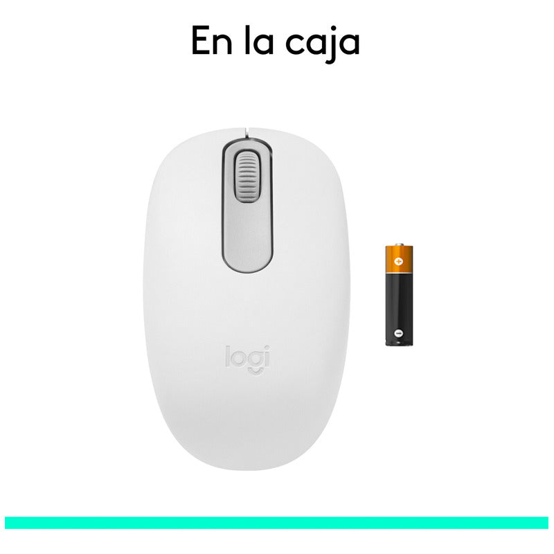 Mouse Inalámbrico Bluetooth Logitech M196 Diseño Ambidiestro Cómodo y Compacto - Blanco