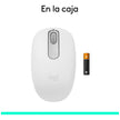 Mouse Inalámbrico Bluetooth Logitech M196 Diseño Ambidiestro Cómodo y Compacto - Blanco