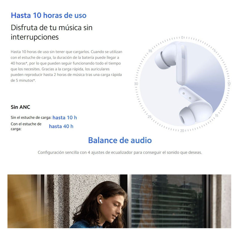 Xiaomi Redmi Buds 5, Auriculares Táctil Anc Manos Libres, Bl