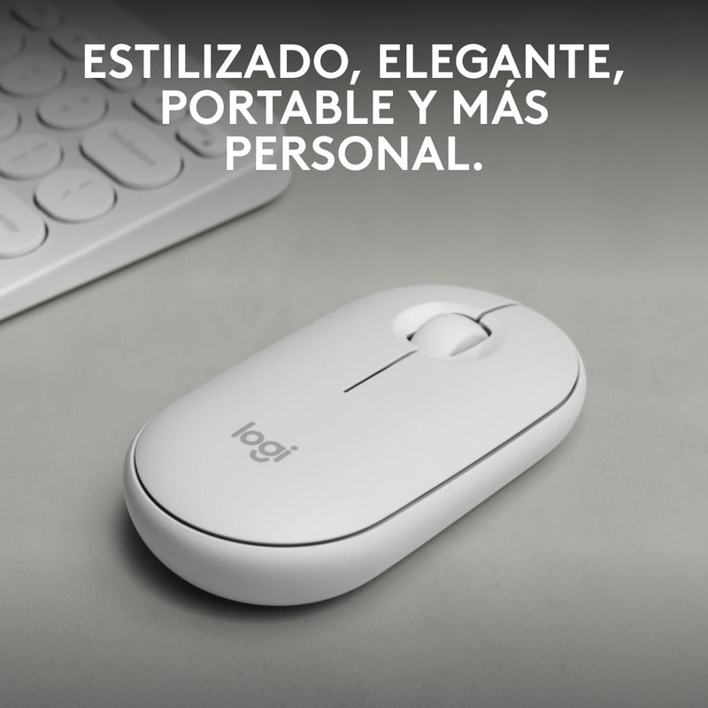 Combo Logitech Bluetooth: Teclado K380s + Mouse M350s, Blanco