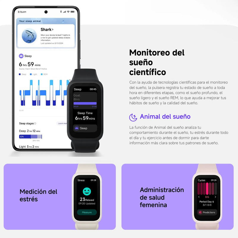 Combo Xiaomi: Pulsera Inteligente Smart Band 9 Active + Buds 6 Play Rosa