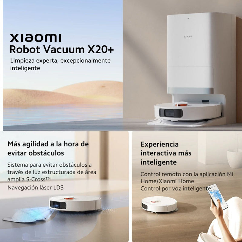 Xiaomi Robot Aspiradora Vacuum X20+, 5000pa, Navegación Laser Con Estación de Vaciado, Color Blanco