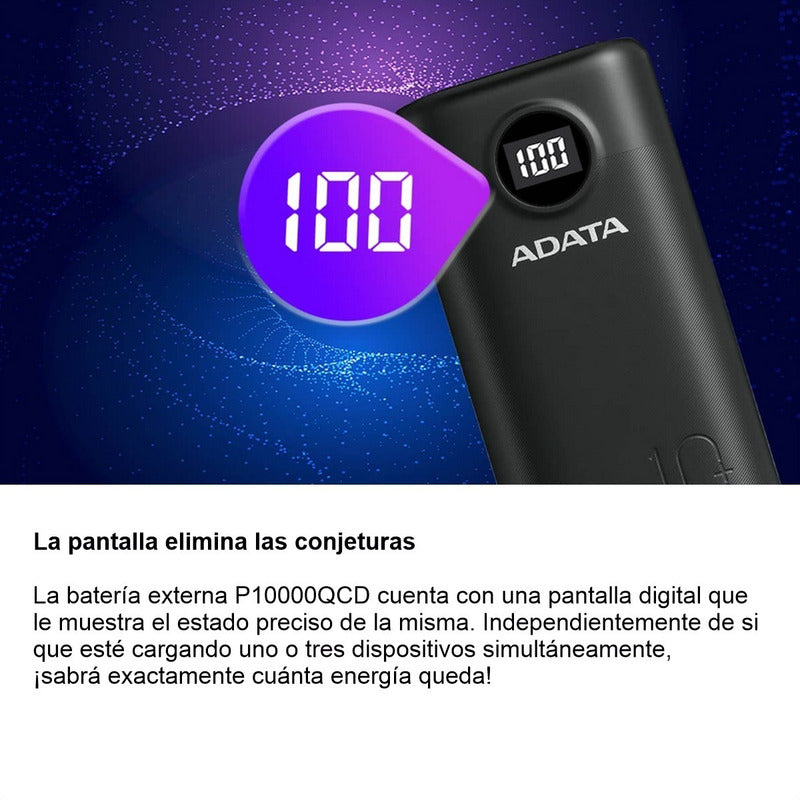 Power Bank 10000mah Multi Carga Rápida Adata P10000qcd Blanc Blanco