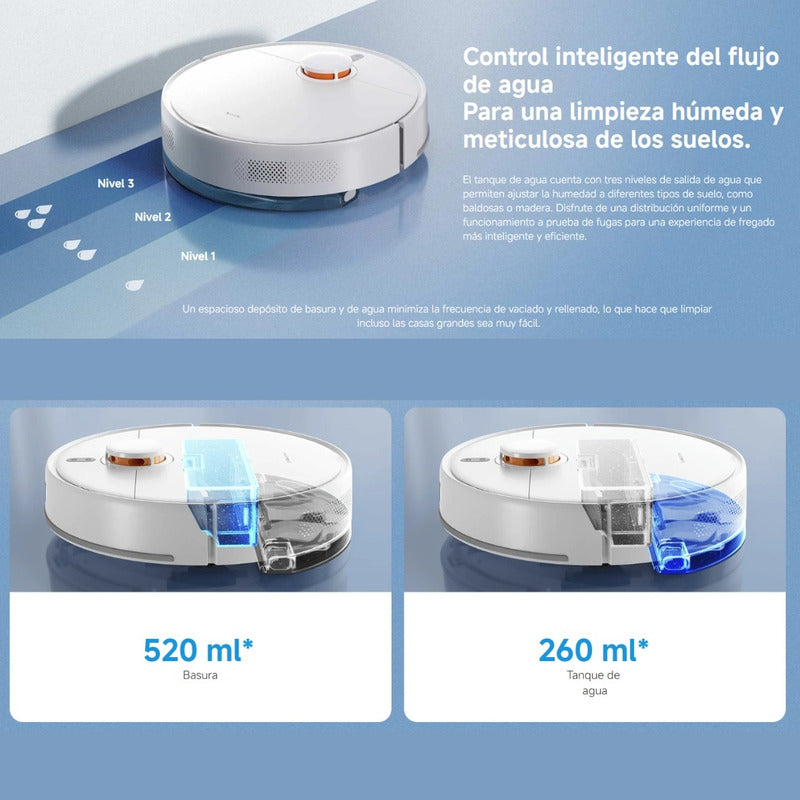 Aspiradora y Trapeadora Inteligente Xiaomi Robot Vacuum S40C con Láser LDS, 5000Pa, 2600mAh