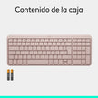 Teclado Bluetooth Inalámbrico Logitech K250 Compacto, Rosa
