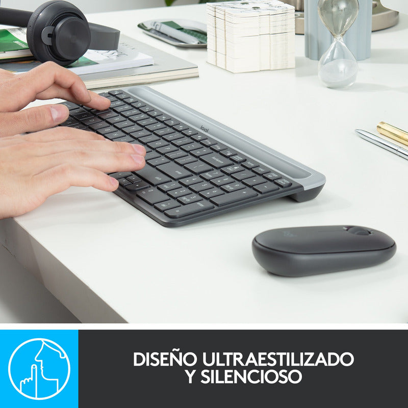 Combo Inalámbrico Logitech Mk470 + Alfombrilla Xl (80x30cm)