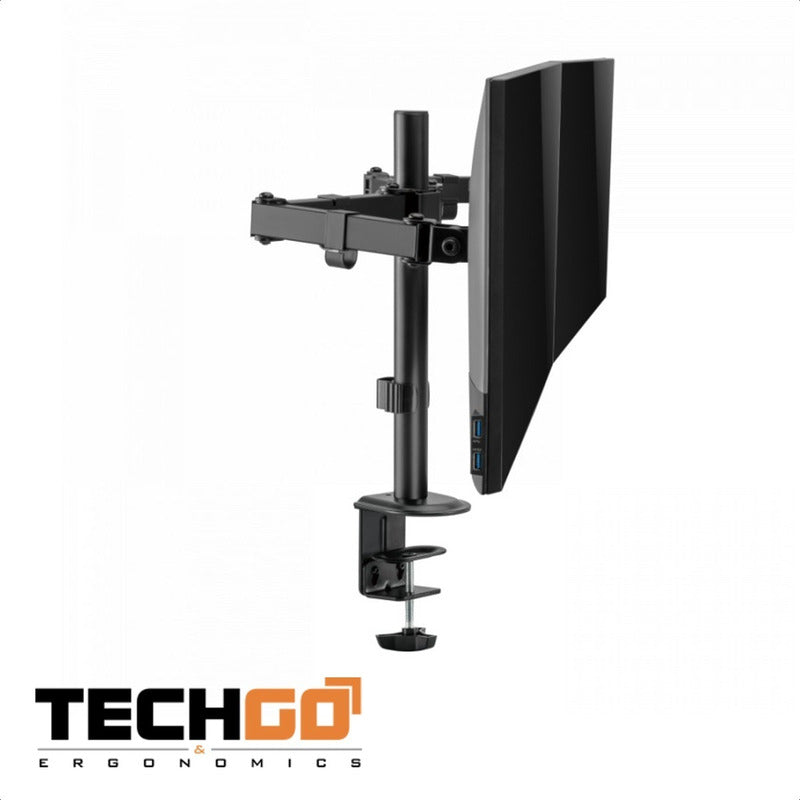 Soporte Doble Escritorio Para Monitor 17~32, Techgo Spm-1104 Negro