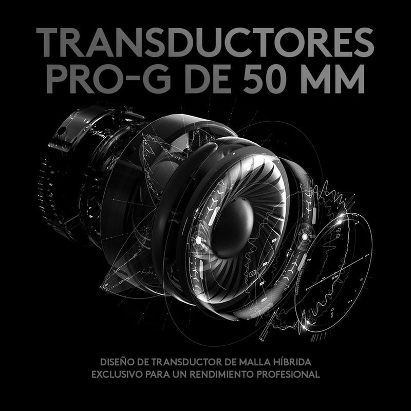 Diadema Gamer Profesional 7.1 Logitech G Pro X / Pc Ps5 Xbox Negro