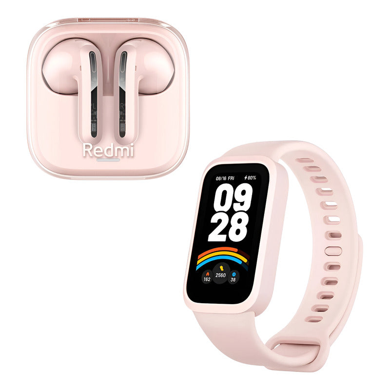 Combo Xiaomi Smart Band 9 Active Rosa + Buds 6 Active Rosa