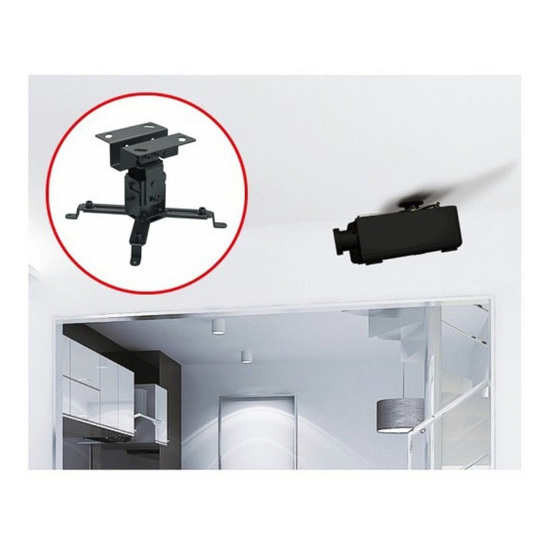 Soporte Universal de Pared y Techo para Proyector/Video Beam TechGo SPP-01, Negro
